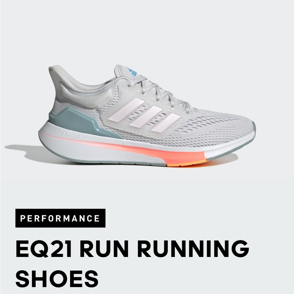 Adidas Performance EQ21 Run Running Shoes Womens sz 7 as is scuff and dirt